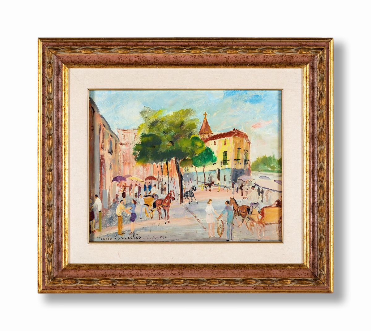 Mario Cortiello - Strada di Città con Chiesa