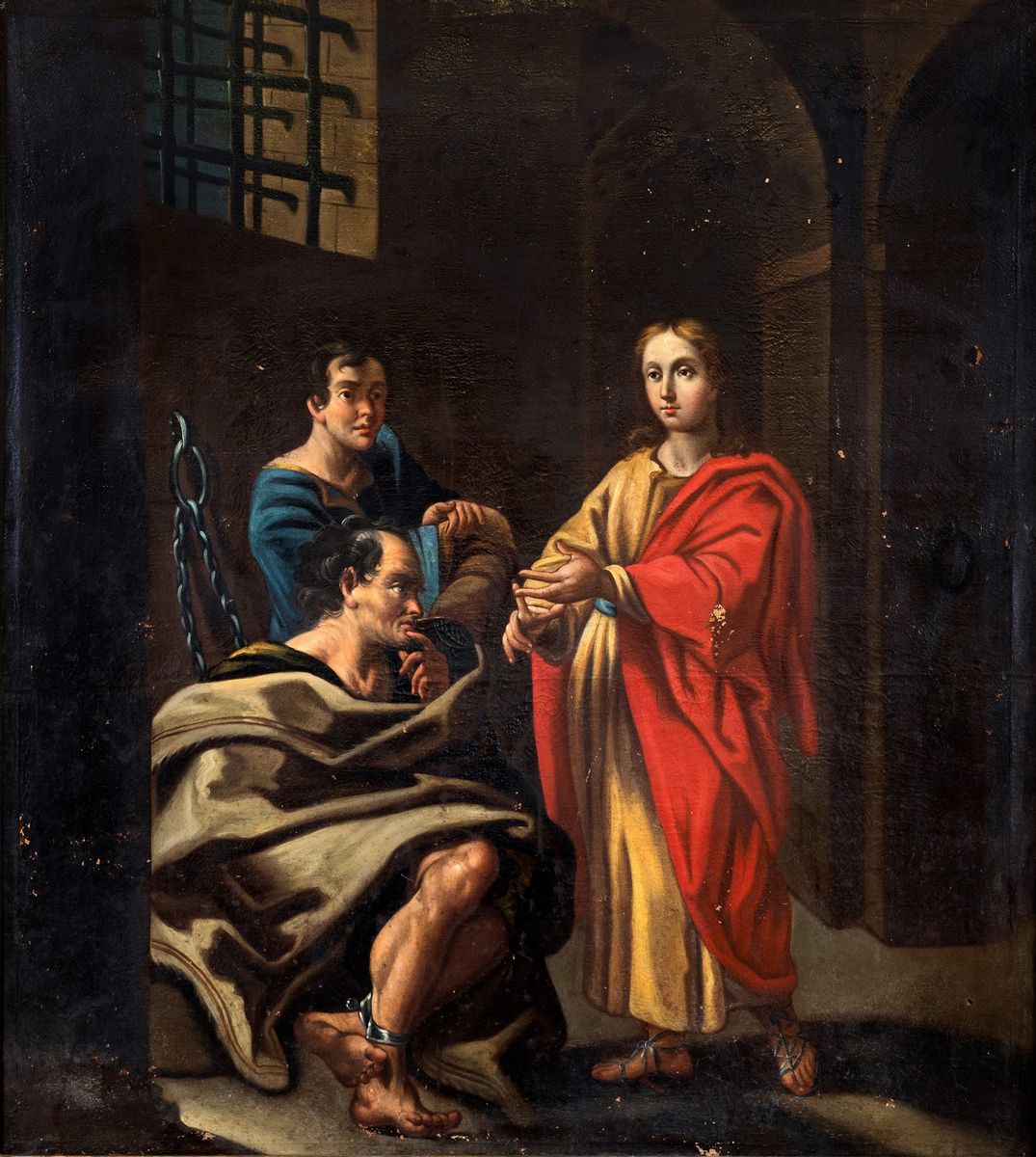 Scuola Italiana del XVII Secolo - Cristo Visita L'apostolo Paolo in Carcere