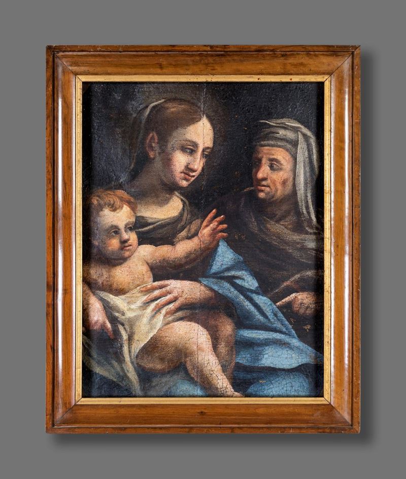 Pittore del XVIII Secolo - Madonna Col Bambino e Sant'anna