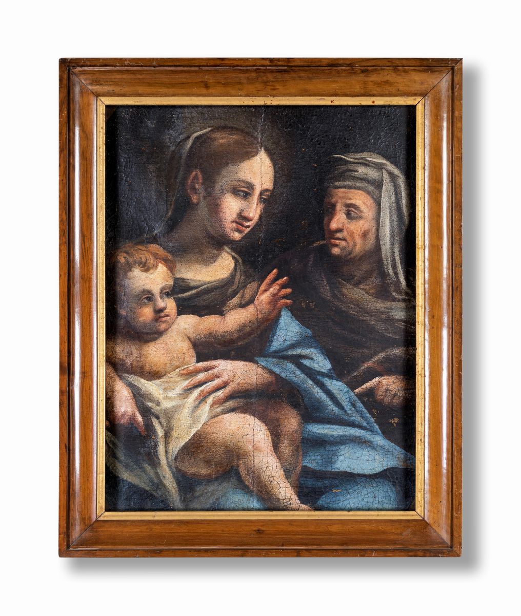 Pittore del XVIII Secolo - Madonna Col Bambino e Sant'anna
