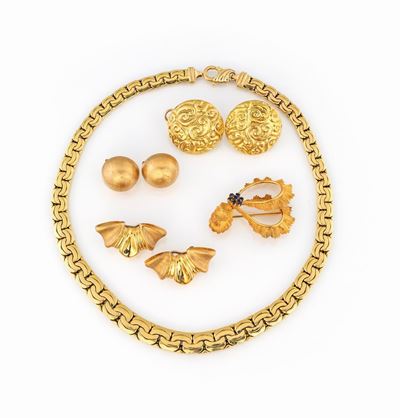 Lotto di Orecchini ,spilla, Collana