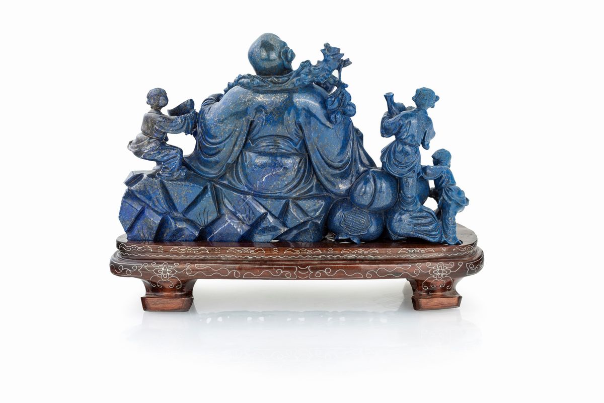 Grande Gruppo Scultoreo Allegorico in Lapislazuli Afgano