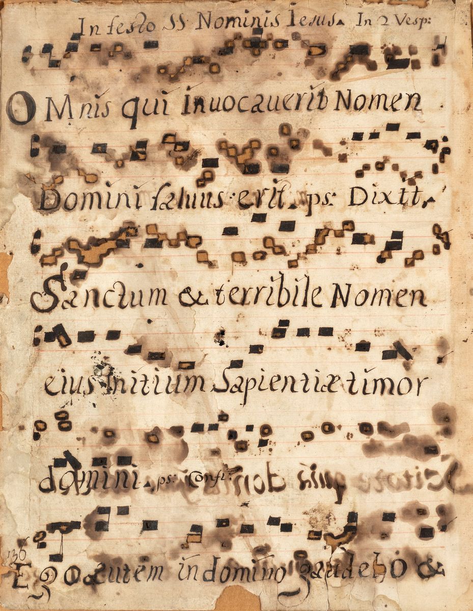 Cinque Antiche Pagine di Spartito Musicale
