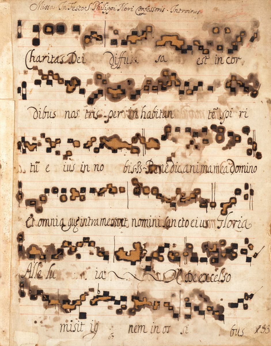 Cinque Antiche Pagine di Spartito Musicale