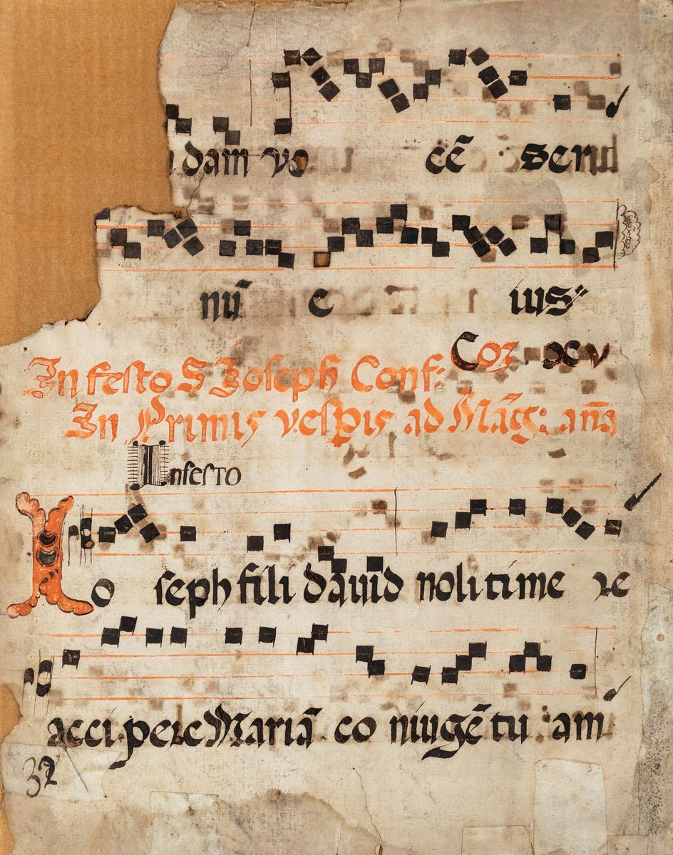 Cinque Antiche Pagine di Spartito Musicale