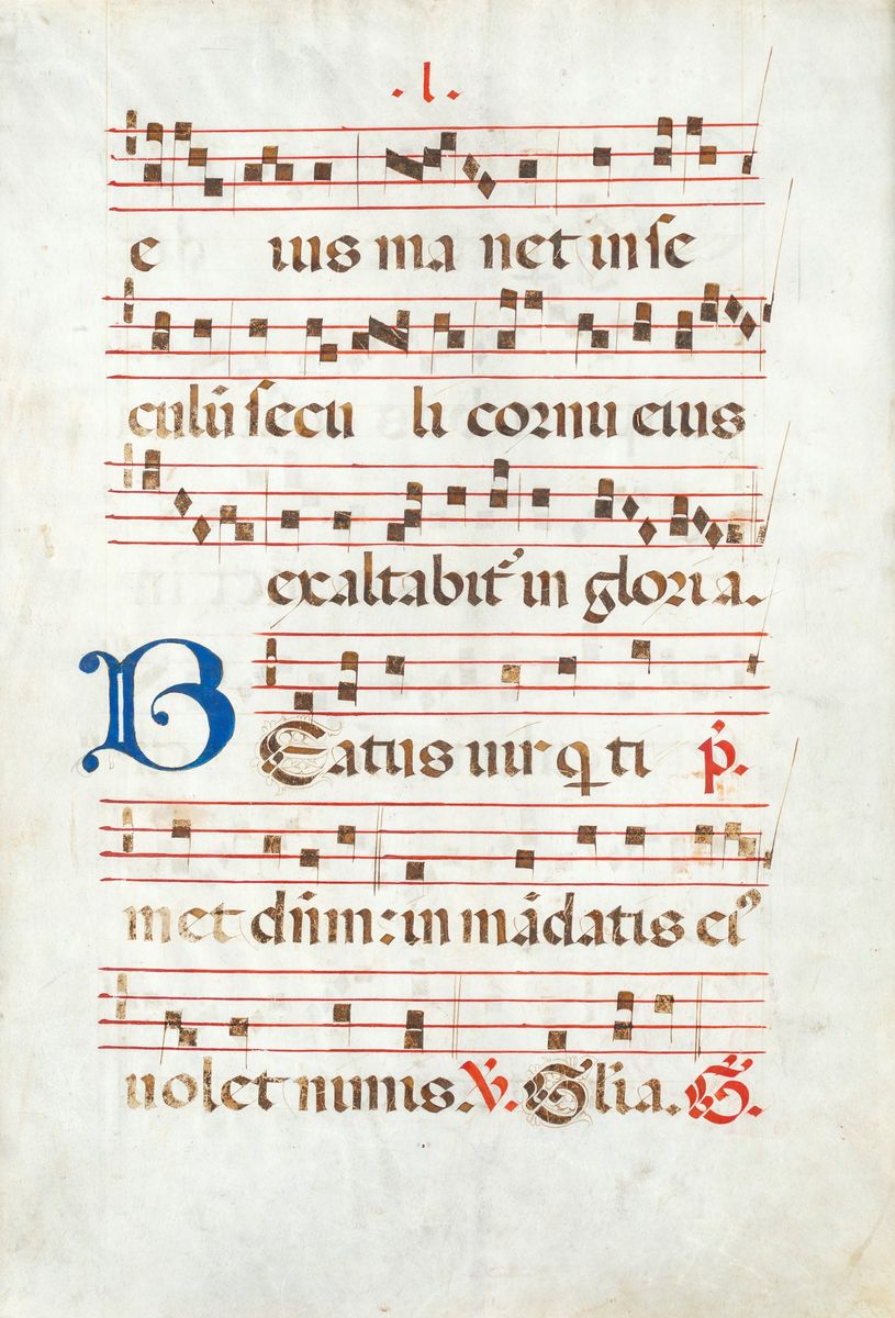 Cinque Antiche Pagine di Spartito Musicale
