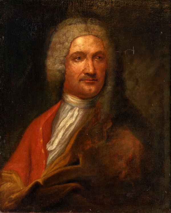 Pittore del XVIII secolo - Ritratto di gentiluomo in rosso