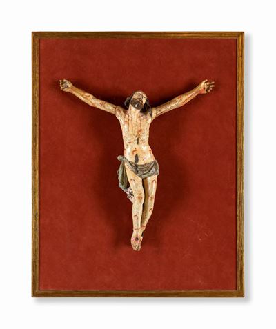 Cristo Crocifisso in Legno Laccato, XVII Secolo
