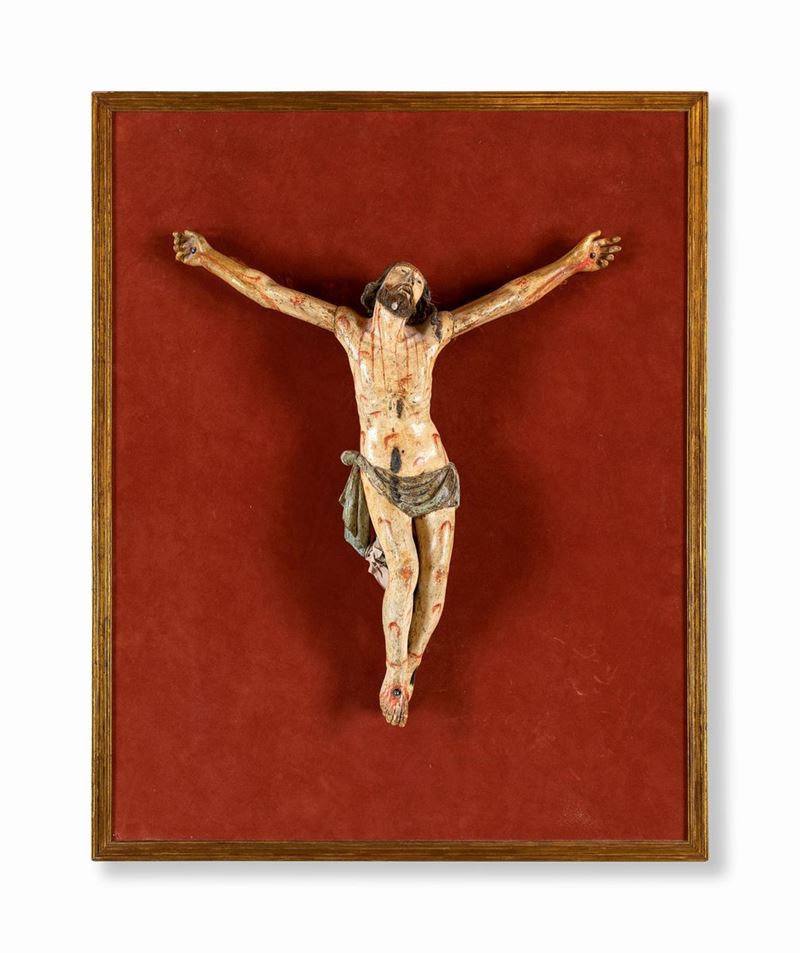 Cristo Crocifisso in Legno Laccato, XVII Secolo