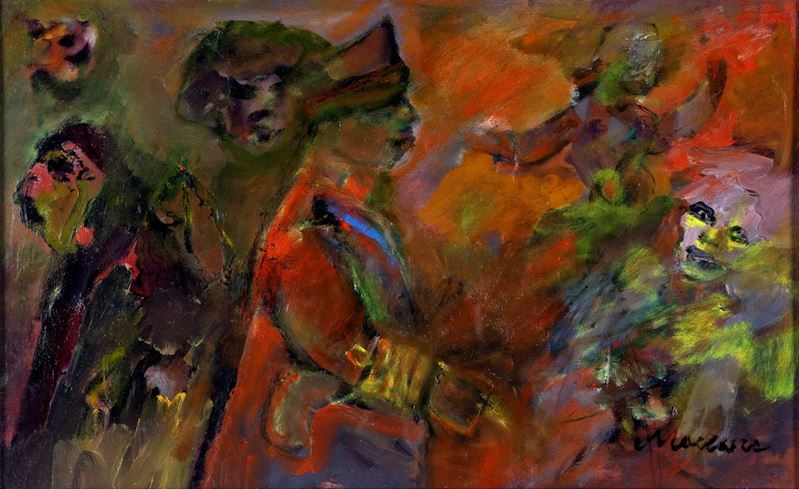 Mino Maccari - Figure con Gerarca Militare