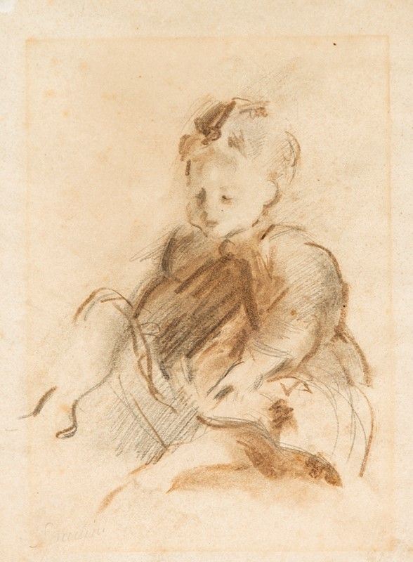 Pittore del XIX Secolo - Studio di Fanciulla