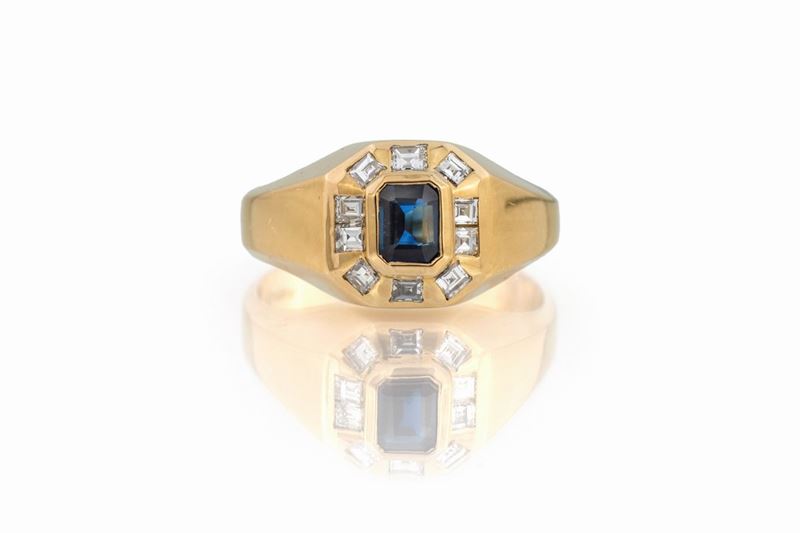 Anello Mignolo con Zaffiro