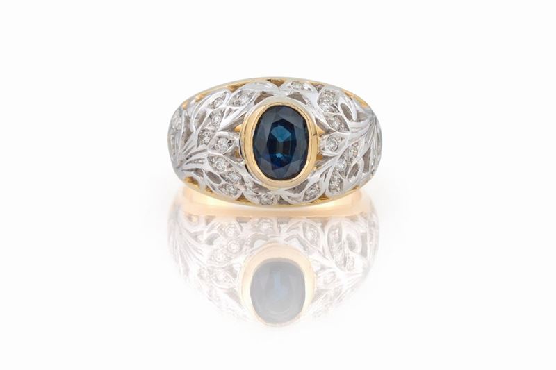 Anello con Zaffiro Australiano