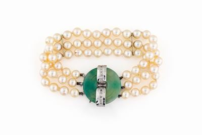 Bracciale di Perle con Giada