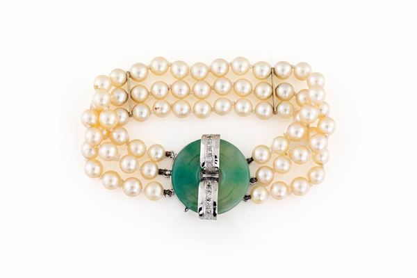 BRACCIALE DI PERLE CON GIADA