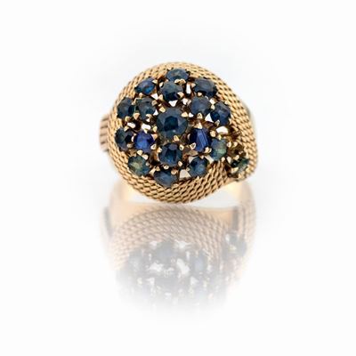 Anello Chevalier con Zaffiri