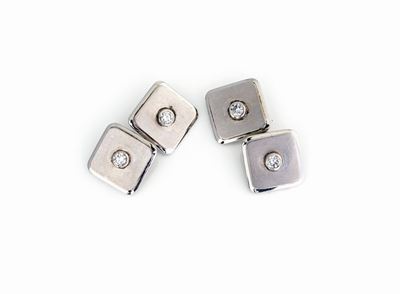 Gemelli in Oro Bianco e Brillanti