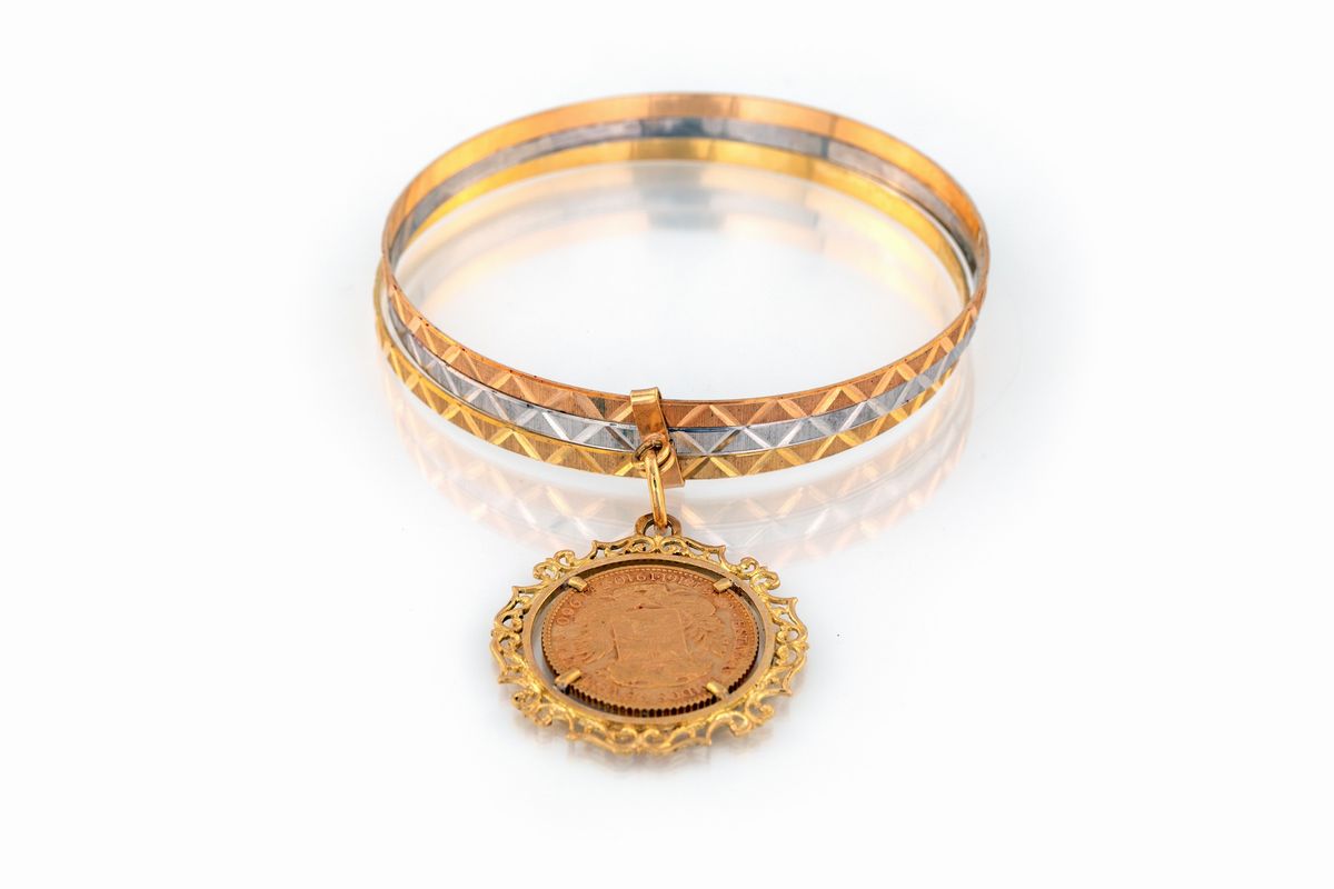 Bracciale Tre Colori con Moneta Venezuelana