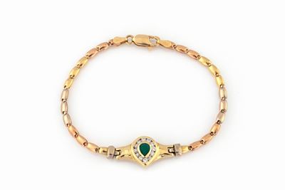Bracciale Tre Colori con Pietre Verdi