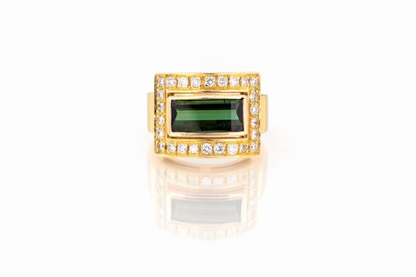 ANELLO CON TORMALINA VERDE