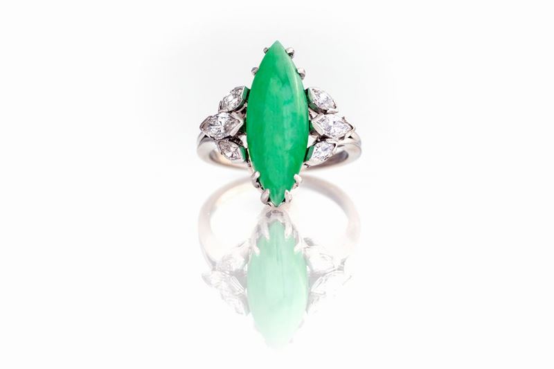 Rocchi, Anello con Giada e Brillanti