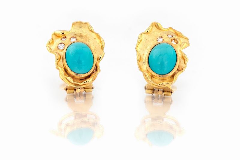 Orecchini con Turchesi e Diamanti