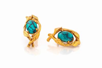 Rocchi, Orecchini con Turchese Cabochon