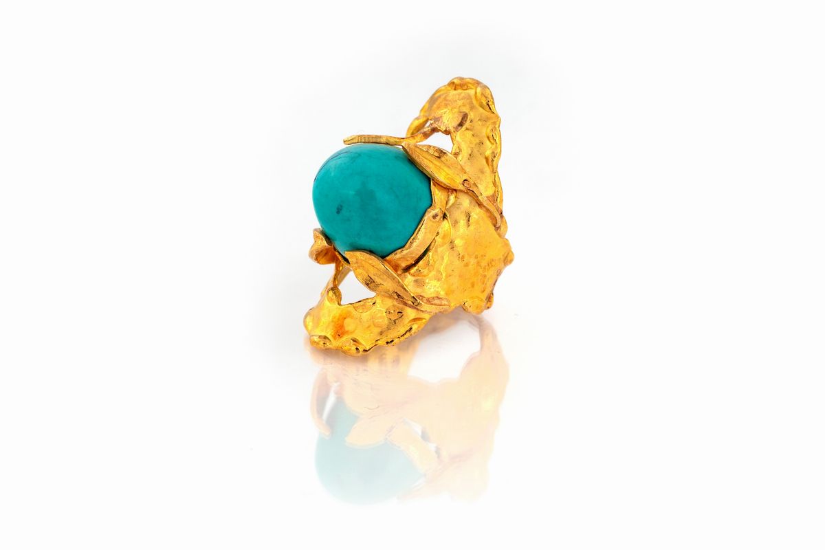 Anello con Turchese a Cera Persa