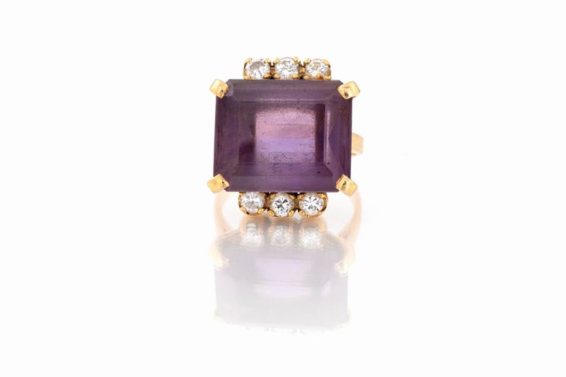 Anello Ametista e Brillanti