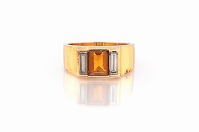 Anello a Fascia con Topazio e Brillanti