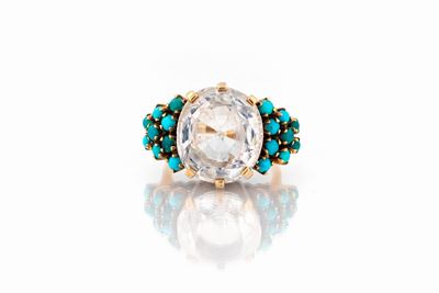 Anello con Quarzo e Turchesi