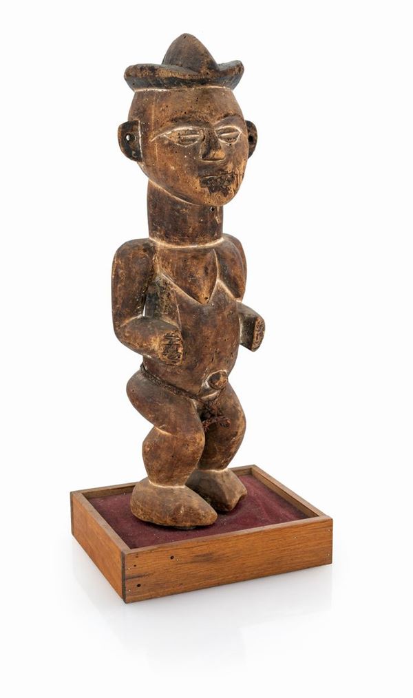 Scultura femminile in legno, repubblica democratica del Congo  - Asta Arte Tribale e Africana - Casa d'Aste Arcadia
