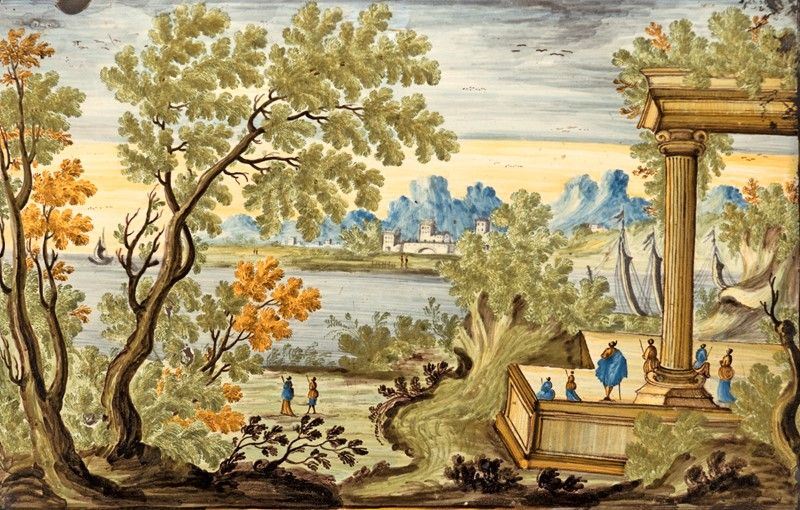 Candeloro Cappelletti - Grande Mattonella Rettangolare in Maiolica