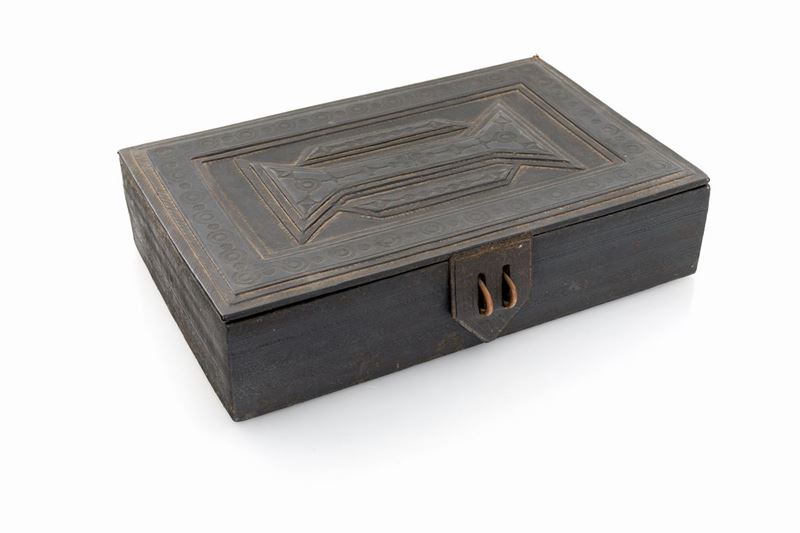 Scatola in Legno Rivestita in Cuoio