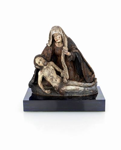 Gruppo Scultoreo in Legno Laccato, Germania XV/XVI Secolo