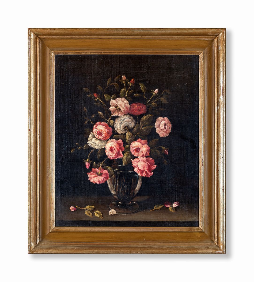 Pittore del XX Secolo - Natura Morta con Vaso di Rose Selvatiche