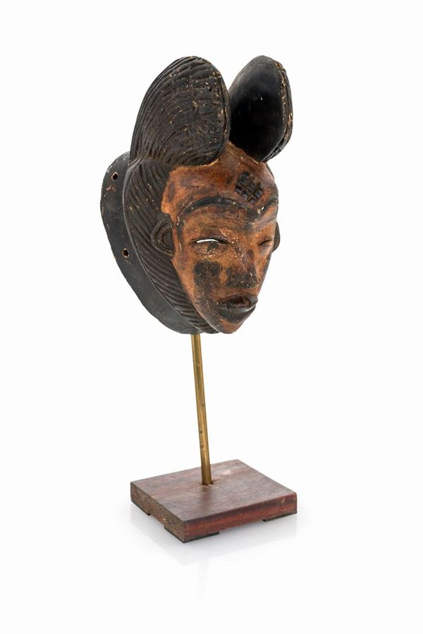 Maschera Mukudji in legno, arte tribale, Gabon