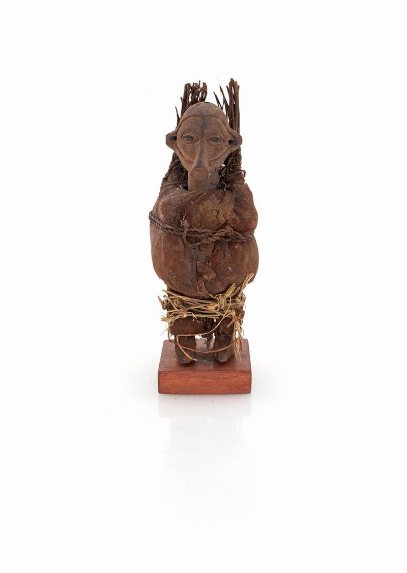 Feticcio (nkisi) Bayaka in legno, arte tribale